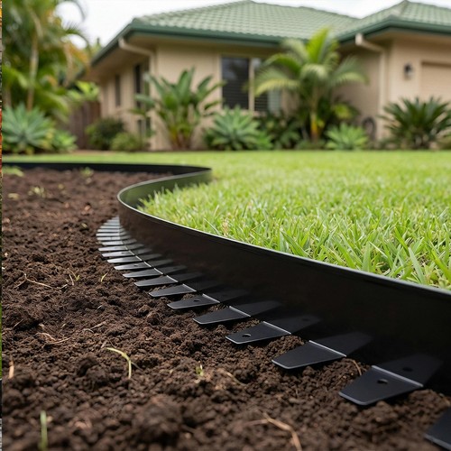 Galvanised metal lawn edging - galvanised,