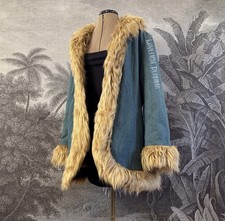 Rare Denim Afghan Coat Vintage