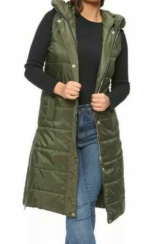 Ladies hooded quilted long - hooded,