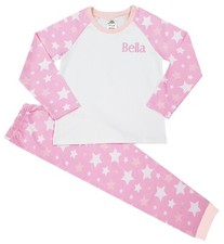 Personalised Girls Baby Pyjamas Childrens Name Star PJs 6 Months-8 Years