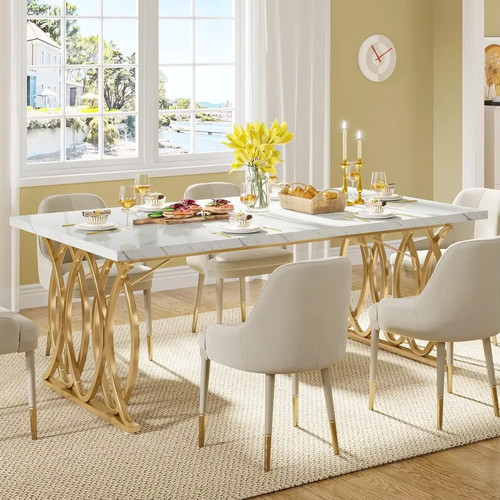 Large marble gold dining - large,