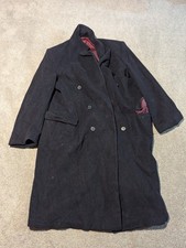 Royal Coachman Coat Mens 42 Black Wool Blend Double Breasted Vintage Lined