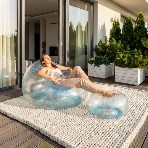 Clear inflatable sofa - sofa, ottoman