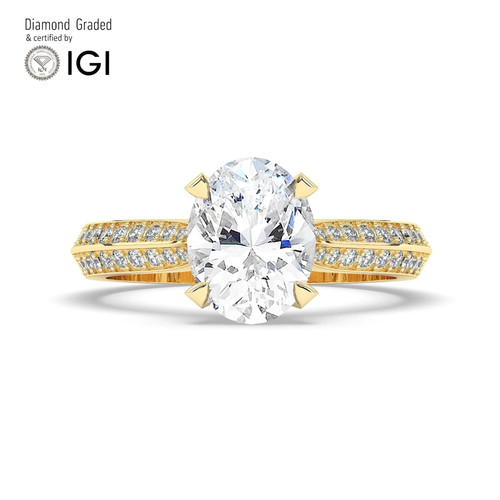 Oval diamond engagement ring - oval,