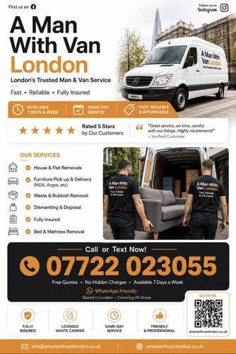 Man with van - man, house