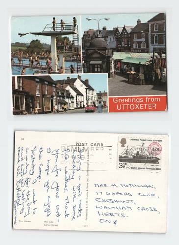 Vintage postcard uttoxeter - vintage,
