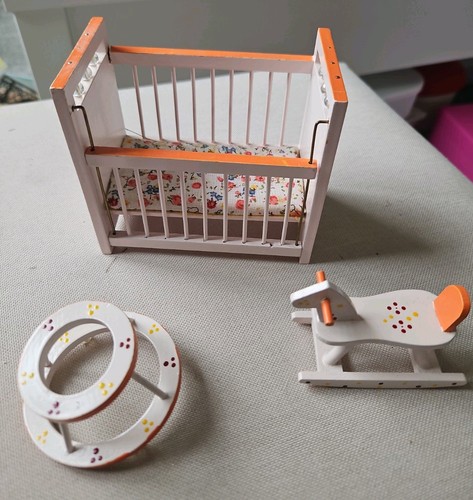 Dolls house nursery cot - house,