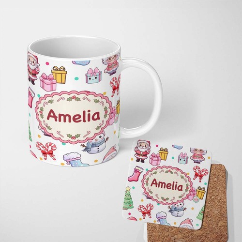 11oz tea coffee mug - cute, santa