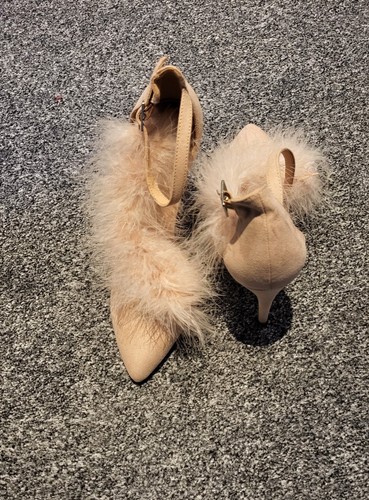 Pink fluffy high heels - pink, women