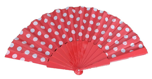 Red polka dots fabric - red, &