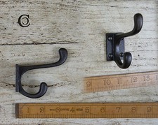 1 x CAST ANTIQUE IRON 90mm Mini Hall Stand COAT & HAT HOOK  Repro Screws Vintage