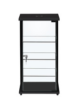 5 x BLACK COUNTERTOP SHOWCASE ALI/GLASS 360mm DISPLAY RETAIL SHOP FITTING