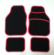 Black red car mats - black,
