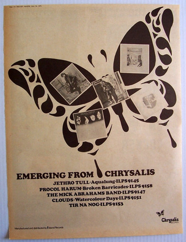 Chrysalis records 1971 poster - chrysalis,