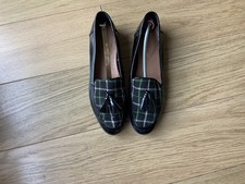 Size 7 Black Moccasin Ladies Shoes Women's Slip on Comfortable Heel Tu Sainsbury