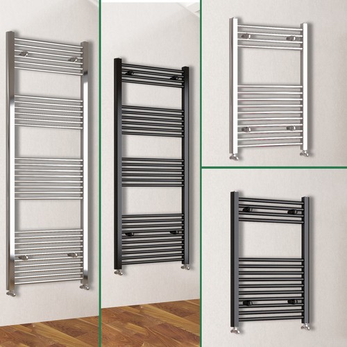 Chrome black heated towel rail - chrome,