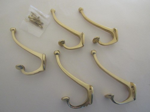 Coat hook solid - brass, vintage