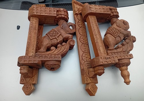 Indian carved wood elephant - indian,