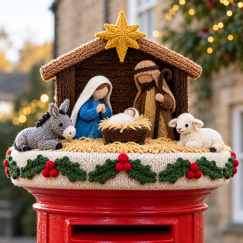 Nativity christmas post box - nativity,