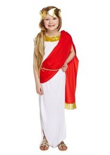 Kids Girls ROMAN GODDESS Ancient Greek Toga Fancy Dress Costume Book Week NEW UK
