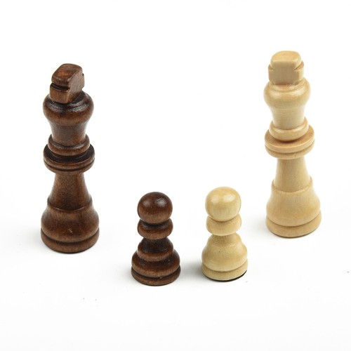 Carved wood chess pieces - carved, 32