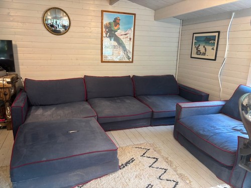Large roche bobois sofa - bobois, poof