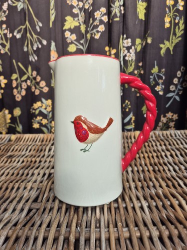 Winter robin ceramic flower - ceramic,