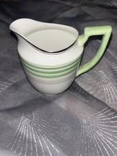 Vintage Minton Jug/Creamer - Green & Grey Striped Design