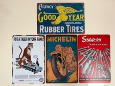 4 x RETRO METAL SIGNS  A4 30cm