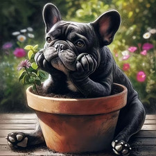 Cute french bulldog/ frenchie puppy diamond art painting kit 50x50cms great gift