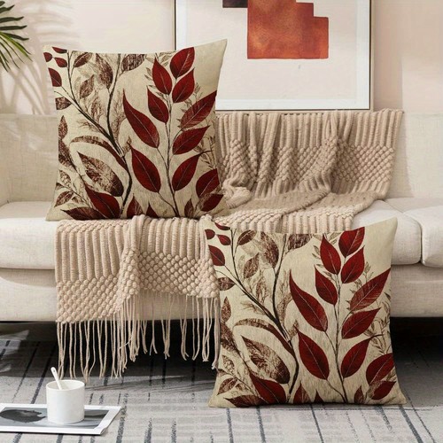 2pcs leaf pillow cover - leaf, nature