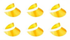 6 x NEON YELLOW VISORS Pub Golf Drinking Party Visor Hen Stag Fancy Dress Poker