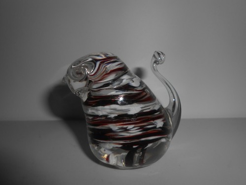 Murano art glass cat figurine - cat,