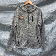 Ellesse Full Zip Grey Hoodie Size Large Soft Fleece Feel Siimhwrss