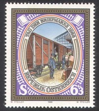 Austria 1988 Trains/Mail Van/Rail/Railway Post Office/Stamp Day 1v (n25134)