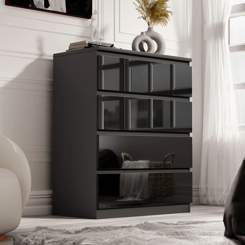 High gloss chest - chest, drawers