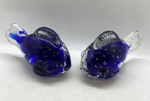 Pair cobalt blue encased - of,