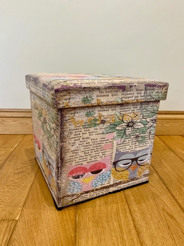 Folding storage ottoman cube - folding,