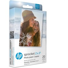 HP 1AH01A Sprocket 2x3"  Zink Sticky Back Photo Paper (20 Sheets)