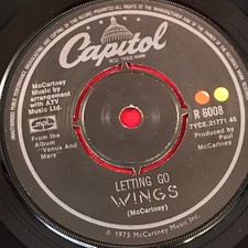 WINGS Letting Go 1975 UK 7" single original 45 Paul Linda McCartney