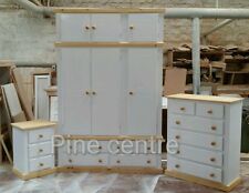 HANDMADE AYLESBURY NEXT 3 PIECE BEDROOM SET WHITE & PINE**FULLY ASSEMBLED**