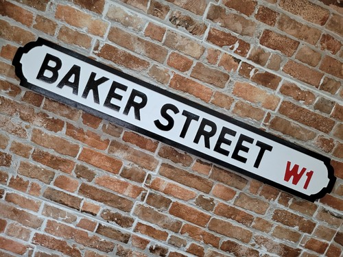 Baker street sign wooden faux - street,
