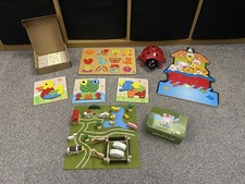 Toddler Wooden Toy Bundle Jaques Of London ELC Puzzle Farm In A Tin Night Light