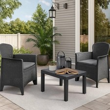 3PC Rattan Bistro Set Outdoor