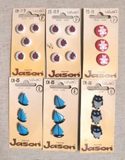 Cute Vintage Novelty Shank Buttons Ladybug Bear Boat Yacht Owl Carded Jason 