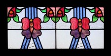 Beautiful Butterflies Art Nouveau Mackintosh Roses Stained Glass Transom Window