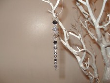 5 Crystal christmas tree icicle bauble decoration Handmade Wedding silver black