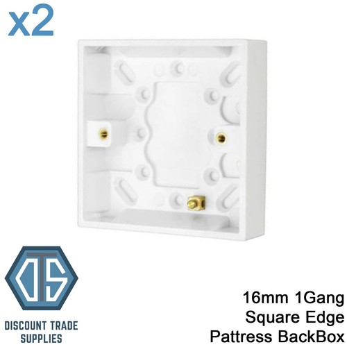16mm single pattress square - 16mm,