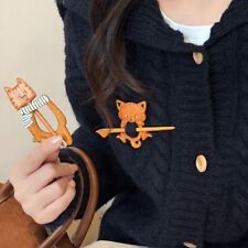 Cute Wooden Animal Pattern Brooch Pin Wood Shawl Pin Scarf Pin Women Gift Brooch