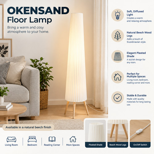Ikea okensand floor lamp beech - ikea,